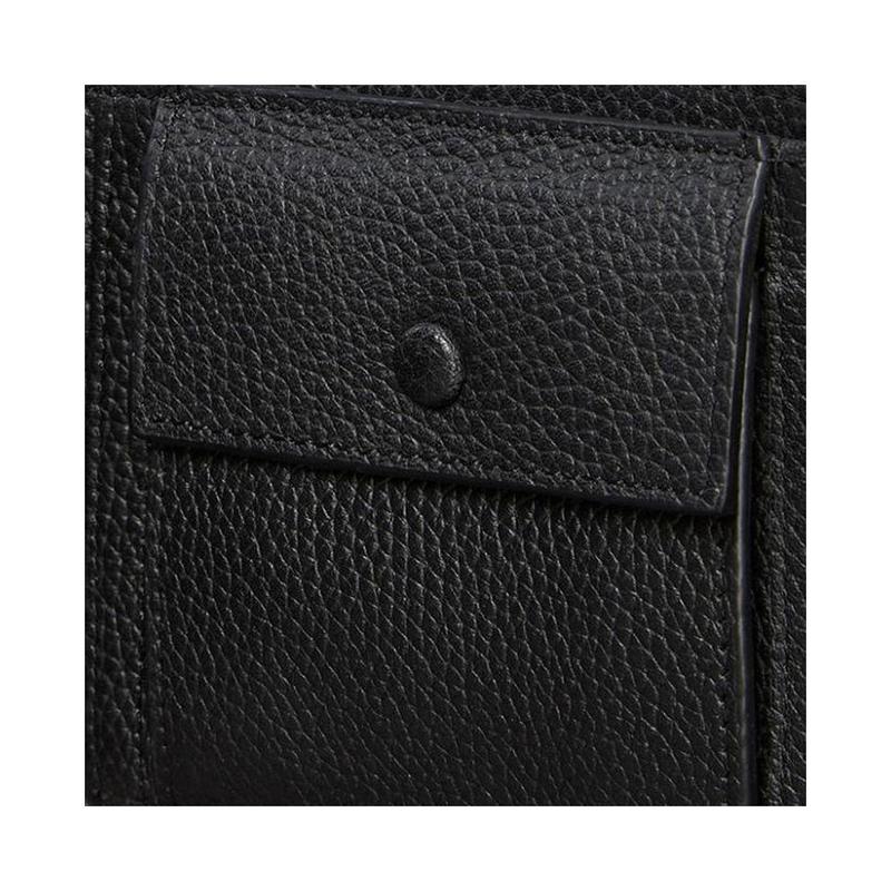 Calvin Klein Hot stamping embossed half-fold design grained cowhide wallet men's black