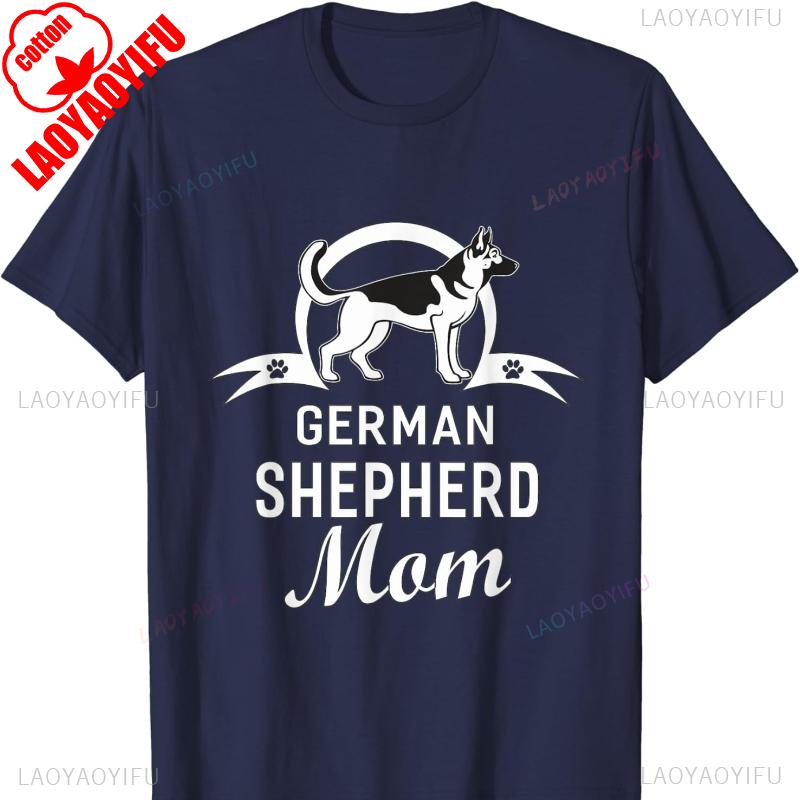 German Shepherd Dog Mom Dogs Owner Cotton TShirt for  Gifts Oversized T Shirt  Clothing Gothic Comfortable Tops unisex