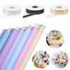 20 Sheets 58x58cm Wrapping Paper with 1 Roll Chiffon Ribbon - Floral Bouquet Gift Wrap with Gold Edges, for Valentine’s, Wedding, Birthday, DIY.