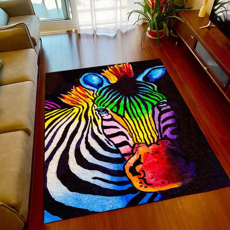 Wild Animal Zebra Area Rug Large,Carpet Rug for Living Room Bedroom Kitchen Doormat Decoration, bedroom decor  carpets cool