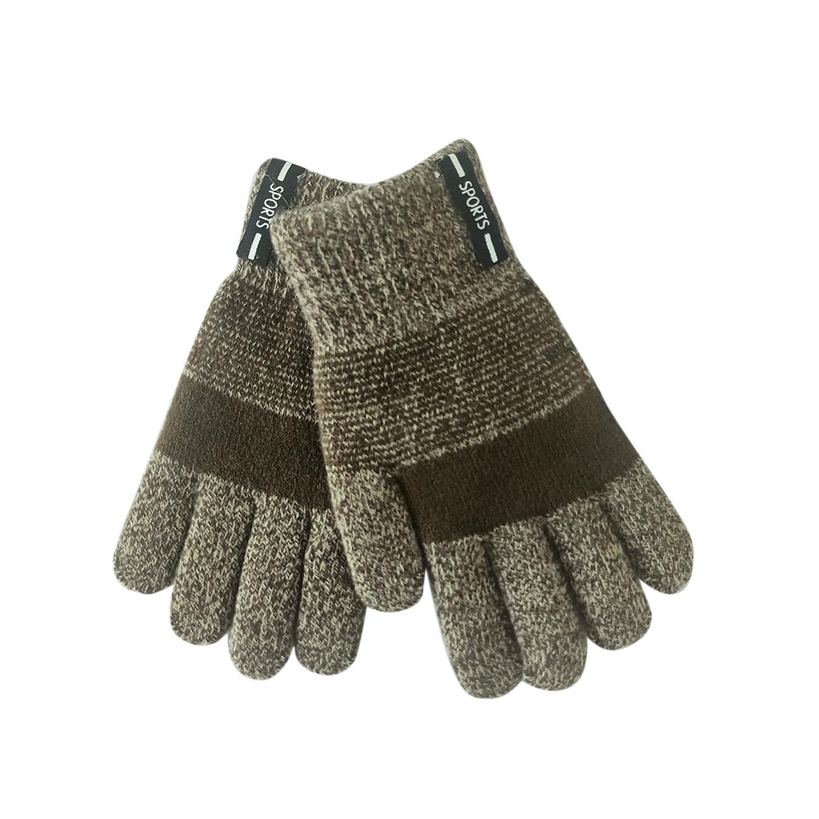 

Детские зимние перчатки для девочек и мальчиков, сенсорные трикотажные теплые эластичные варежки для холодной погоды One Size коричневый