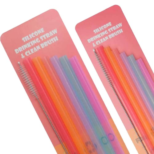 12 Reusable Silica Gel Straws with 2 Cleaning Brushes, BetterJonny Color Kids Straws, Flexible Long Straws for Smoothies, Cocktails, and Hot Drinks
