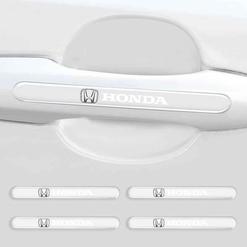4Pcs Car Door Handle Protector Sticker Auto Styling For Honda Fit Mugen Insight Type S R VTEC DOHC Modulo Vezel Legend RR Si
