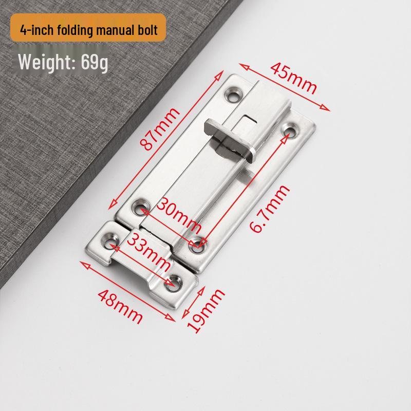 Stainless Steel Double-Ended Self-Rebounding Anti-Theft Door Lock for Bathroom and Windows