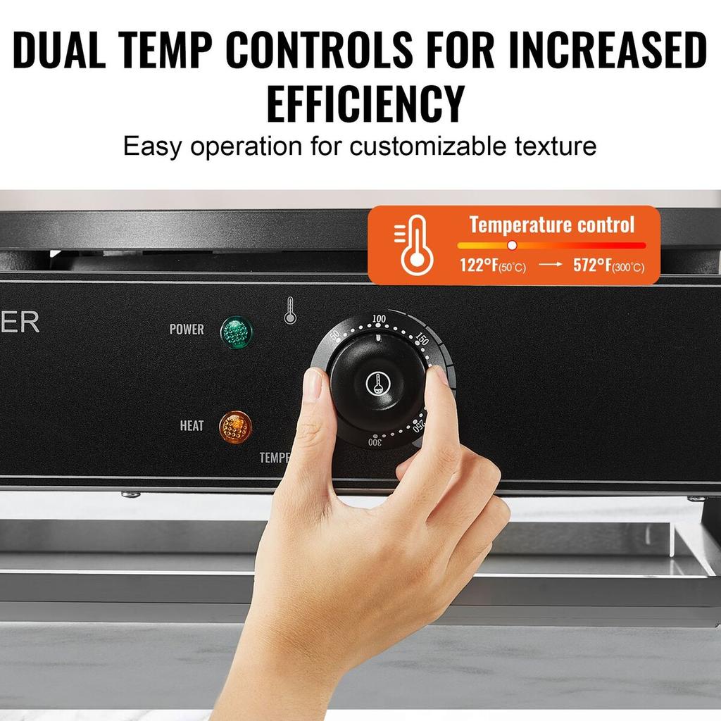 16-Inch Electric Crepe Maker Commercial Crepe Machine 6000W Double Head