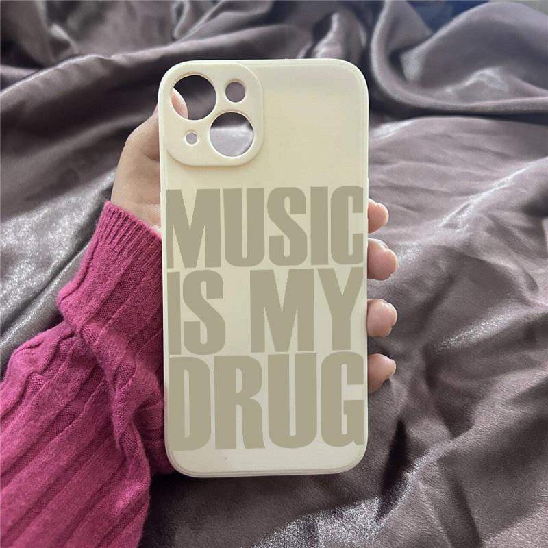Phone Case For iPhone 16 15 14 13 12 11 Pro XS Max 7 8 Plus MINI Love Music English Trendy Y2K Art Personalized Creative Cover