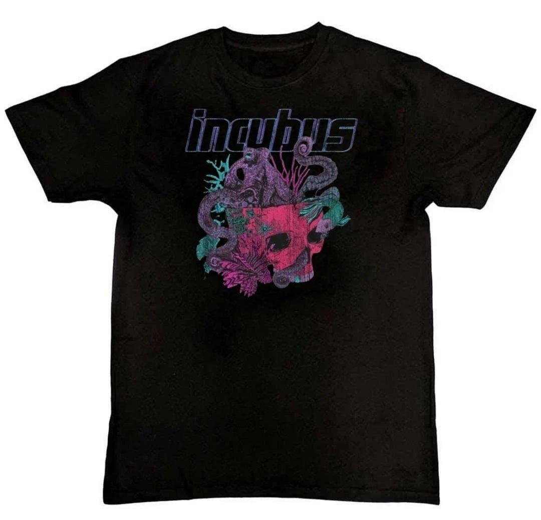 Incubus Logo and Octopus Skull Graphic Unisex Mens T-Shirt S M L XL 2 3 4 XL XXL