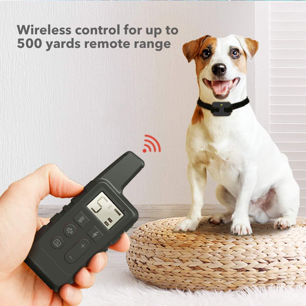 Dog Training Device: Remote-Controlled Waterproof Bark Stopper with Shock, Vibration, and Warning Features for Pets (500m Range)