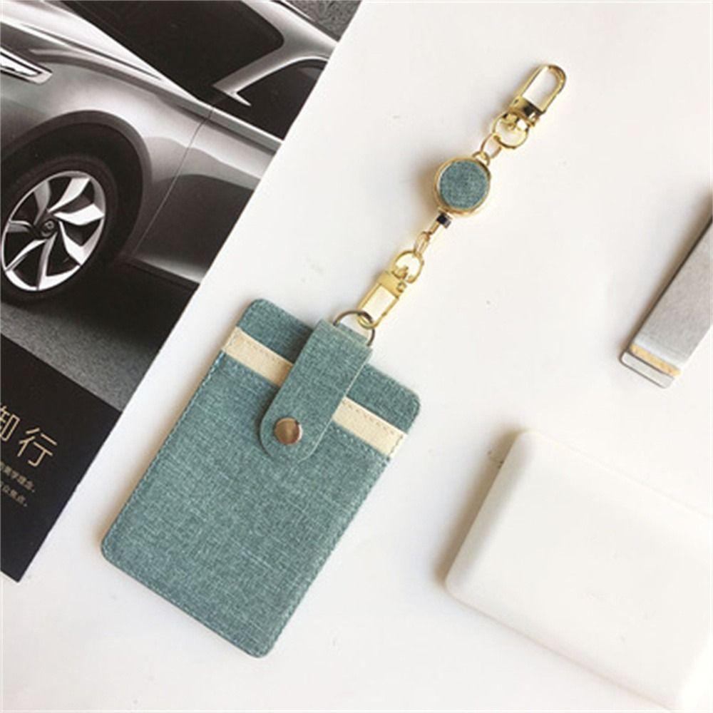 Extendable Retractable Badge Reel Easy Pull Buckle Anti Lost ID Lanyard Key Ring Pull Keyring Chest Card Metal Badge Holder