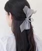 Merrymotive Sheer Ribbon Hair Clip (Silver Gray)