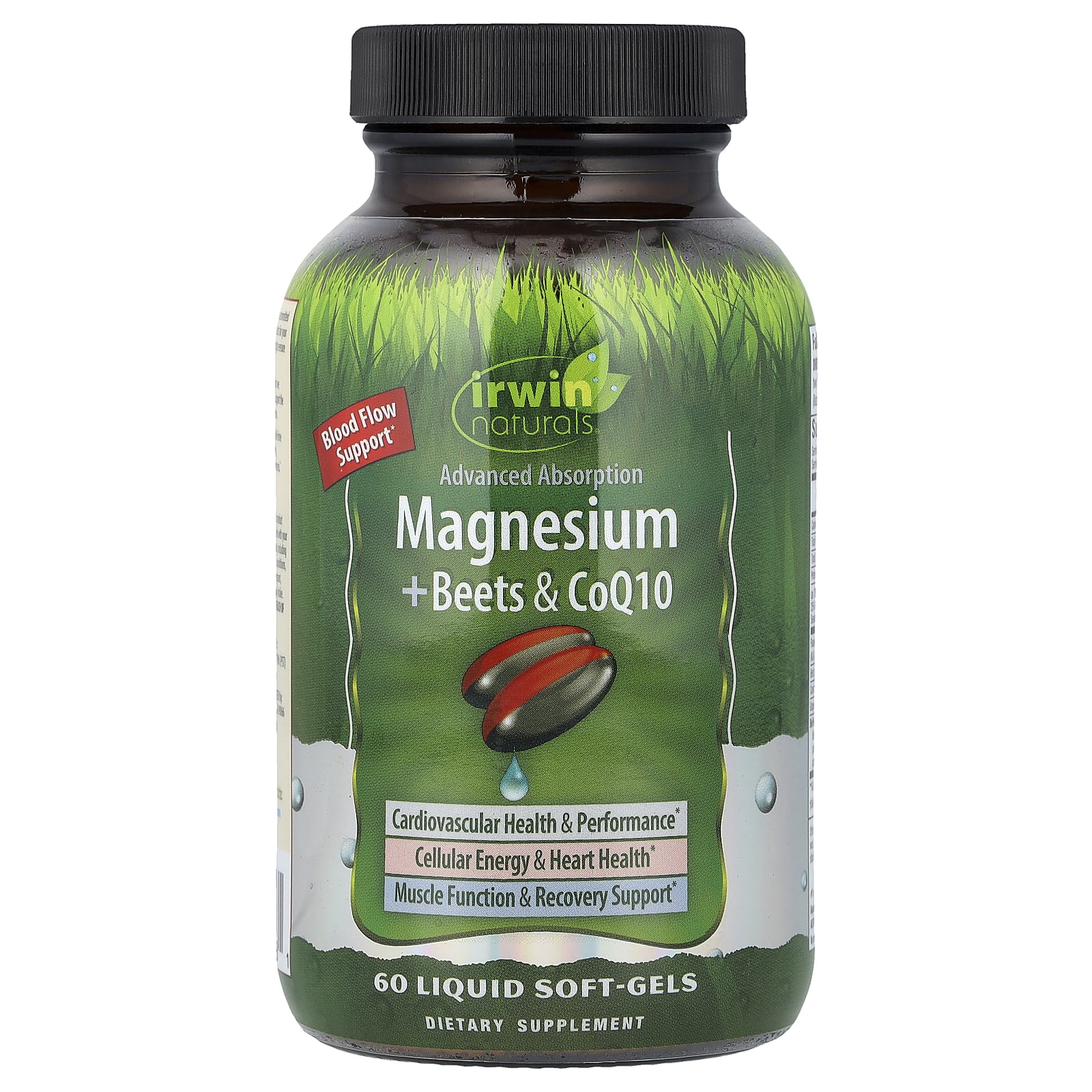 

Irwin Naturals, Magnesium + Beets, CoQ10, 60 Liquid Softgels