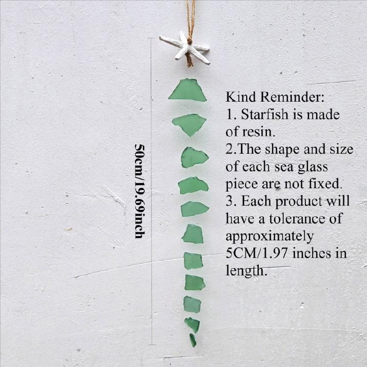 Strand Küsten Thema Mehrfarbige Meerglas Windspiele Hängendes Ornament Mit Harz Seesternen Für Außen Garten Dekorationen