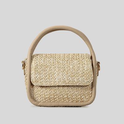 Handgewebte Flip-Schulter-Crossbody-Tasche Mori's Sommer All-in-one-Tragetasche Strohtasche