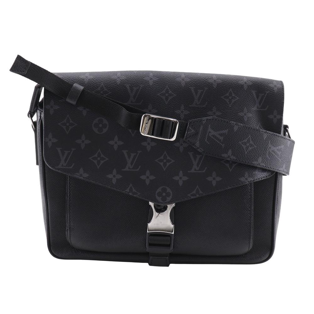 Louis Vuitton Taigalama Shoulder Bag M30746 Messenger Bag Black Taiga/Monogram Eclipse Canvas Mens Used