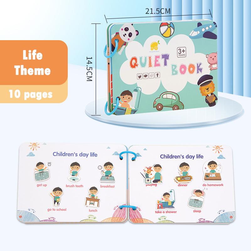 Montessori My First Busy Book Paste Quiet Book Children Toy Animal Numbers Matching Puzzle Game Educational Toys for Kids Gifts