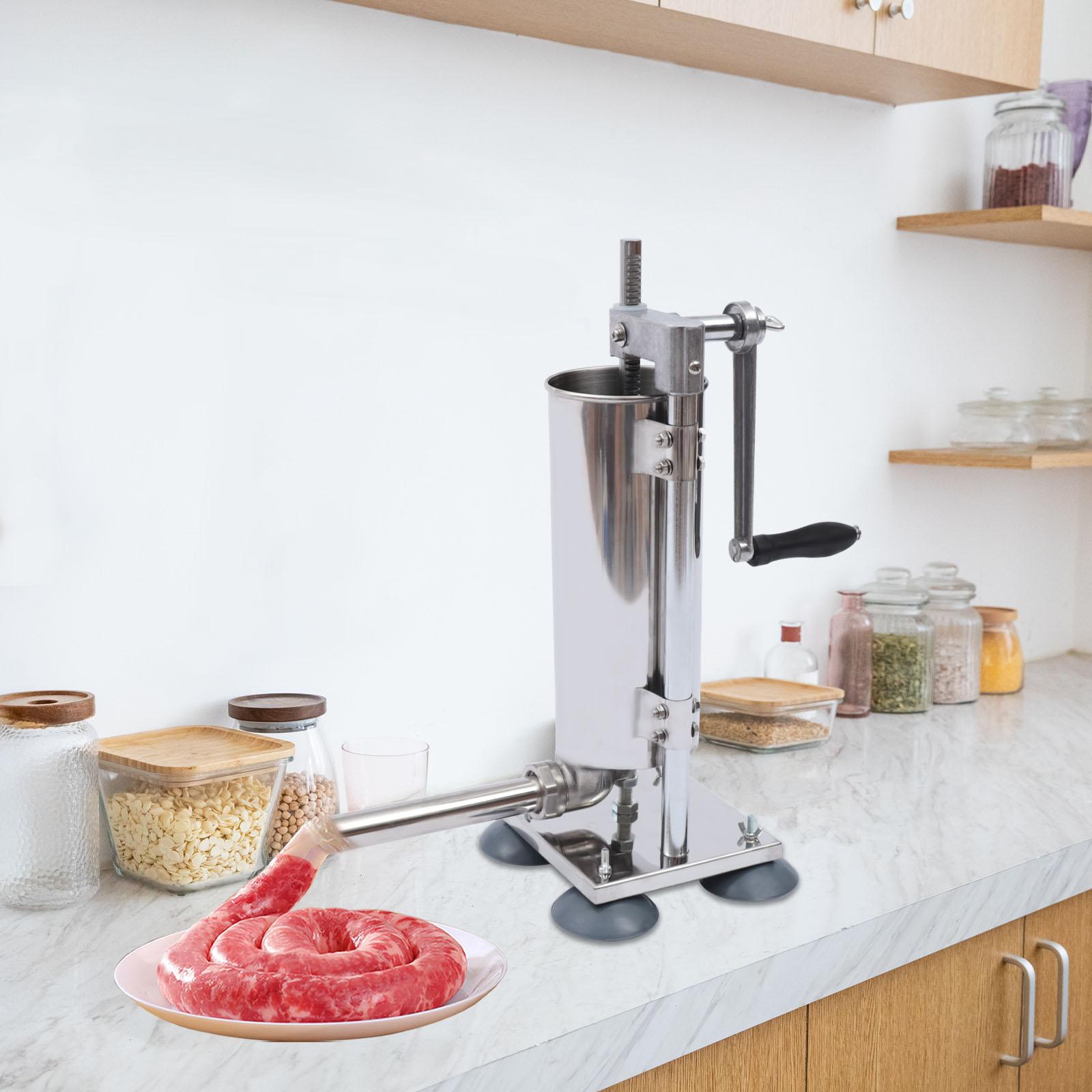 

Вертикальная ручная клизменная машина на присоске, Малая машина для переработки мяса из нержавеющей стали с несколькими спецификациями трубок серебряный