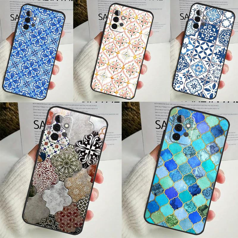 Moroccan Pattern For Samsung Galaxy A14 A34 A54 A12 A32 A52 A51 A71 A53 A33 A13 A15 A25 A35 A55 Phone Case