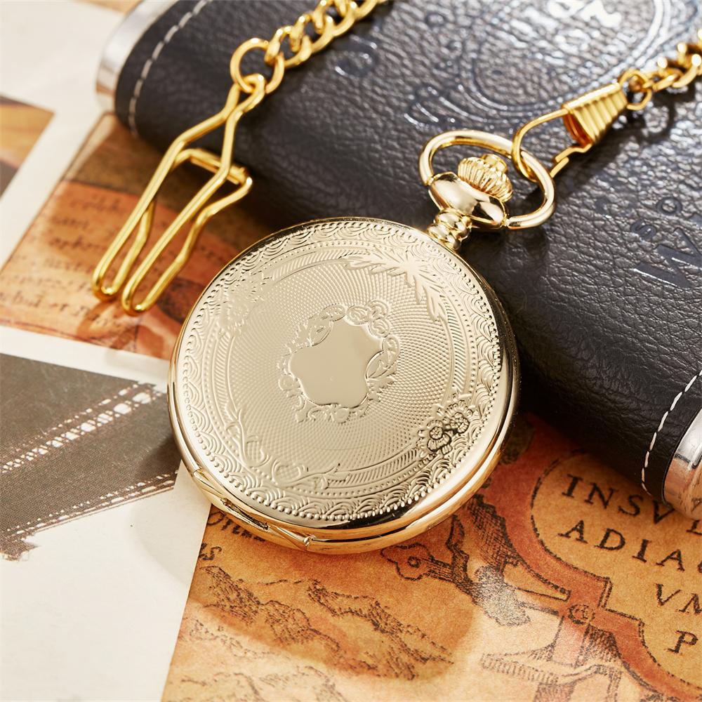 Antike Steampunk Vintage Römische Ziffern Quarz Taschenuhr Mehrfarbiges Gehäuse Halskette Anhänger Uhr Kette Herren Damen