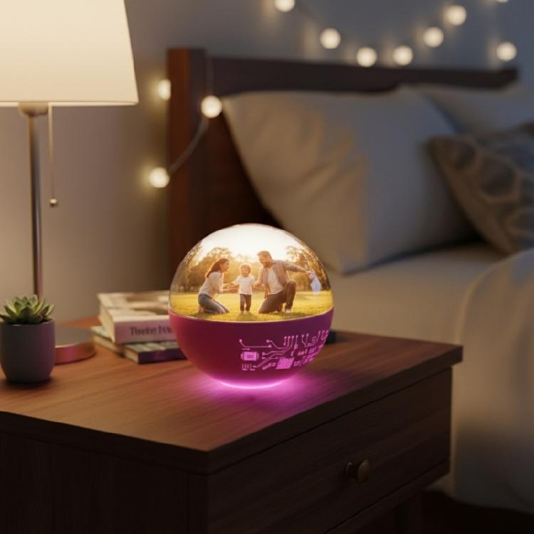 WiFi Crystal Ball Video Player with Uploadable Videos Photos Christmas Memory Orb Ornament Xmases Gift,Home Decorations