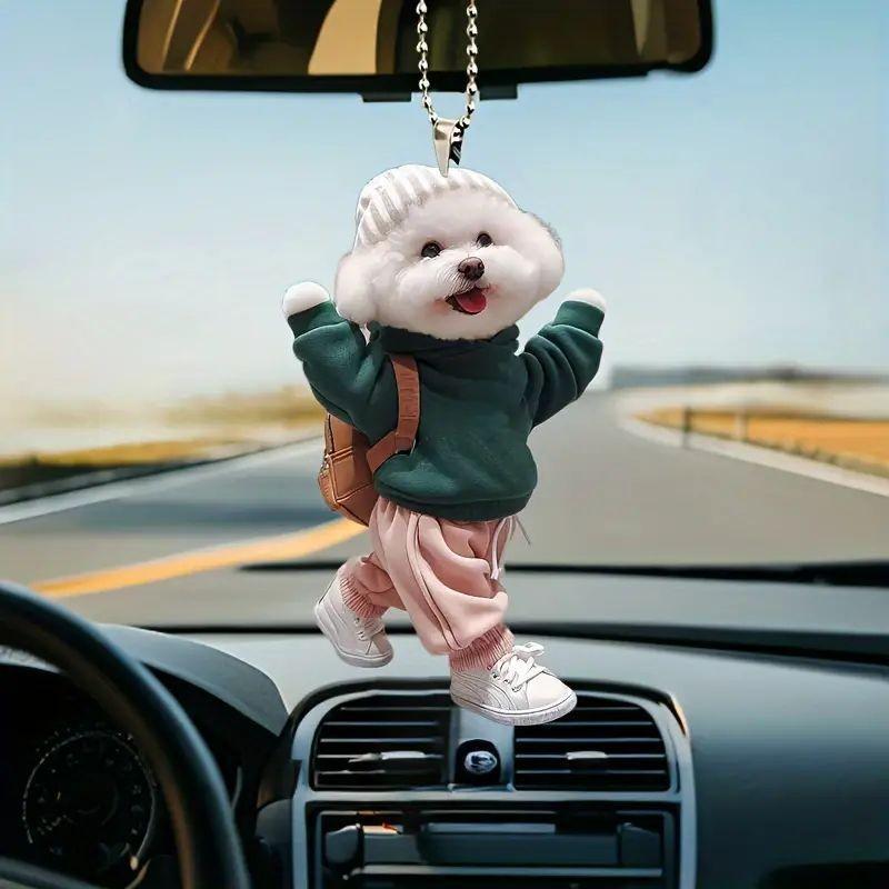 Fun Acrylic Cartoon Keychain For Car Accessories Eyecatching Hanging Ornament