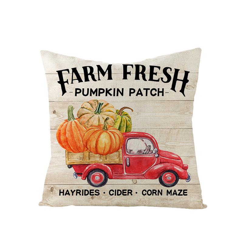 Autumn Harvest Pumpkin Print Pillow Cover Sofa Office Polyester Cushion Cover Home Furnishings
