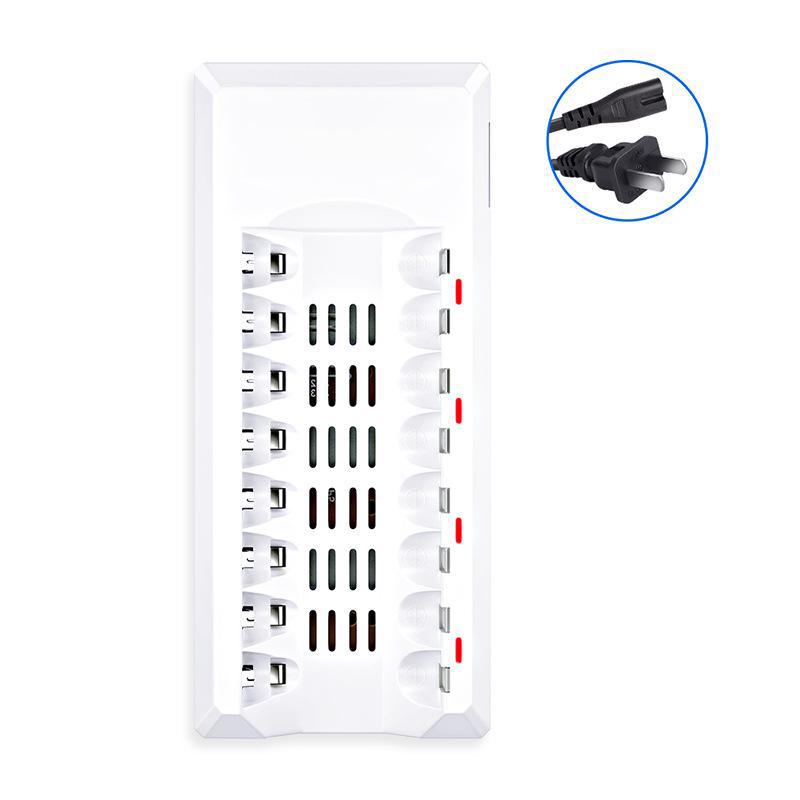 Dual Slot AA/AAA Universal Charger for No. 5 No. 7 Rechargeable 1.2V NiMH Batteries - 8 Slots