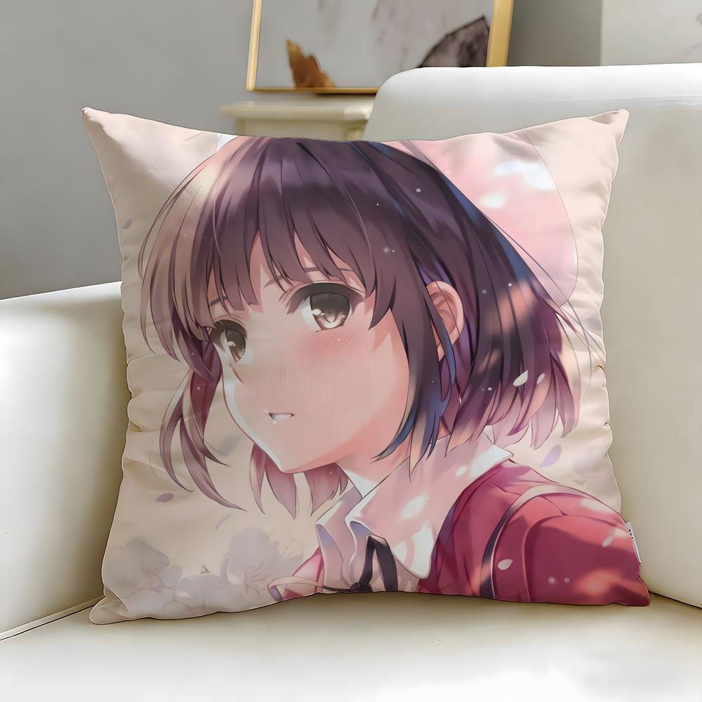 romance anime Saekano Cushion Cover Soft  EasyWash Pillow Case  Versatile for Couch Bed Travel and Office