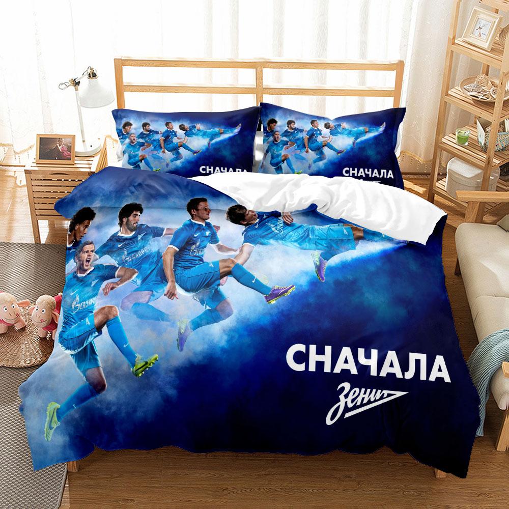 Football Art Football Bedding Set King Queen Double Full Twin Single Size Saint Petersburg Zenit Fc Bed Linen Set