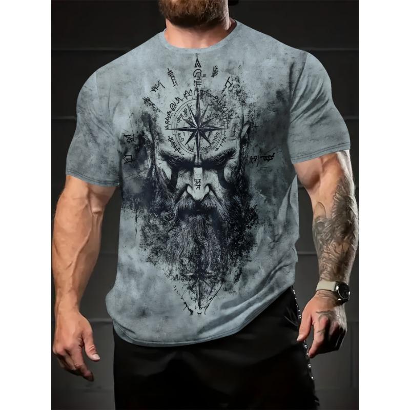 Summer Men s Fashion Digital Print Graphic T-Shirt S