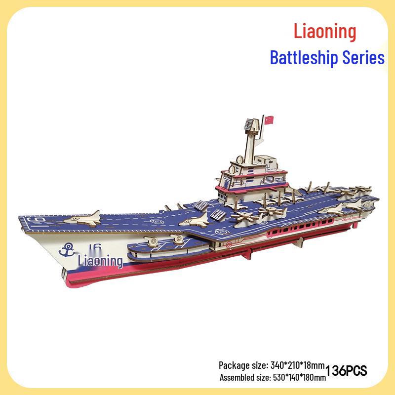 Handmade 3D Wooden Military Tank Model Puzzle for Children