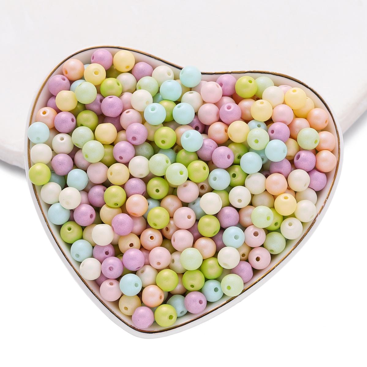 

50pcs Colorful Glass Beads 5mm Round Ball Loose Spacer Beads For Needlework DIY Jewelry Making Bracelets Necklaces For Handicraf
