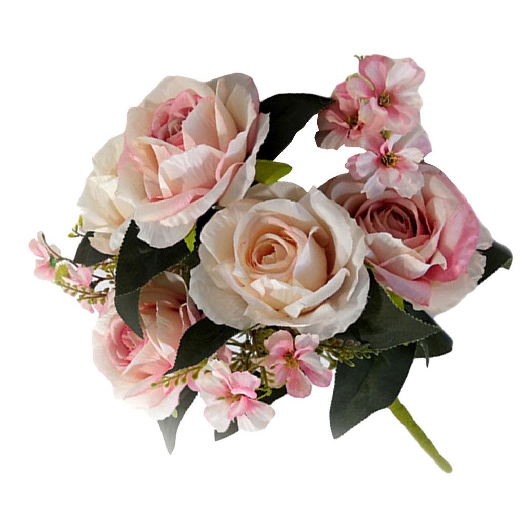 Artificial Rose Flower Simulation Wedding Bridal Bouquet Home Office Cloth Flower Decoration