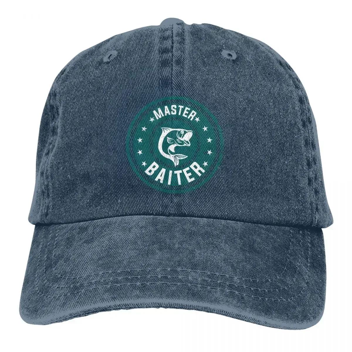 

Master Baiter Fishing Lover Unisex Baseball Cap Washed Cotton Cap Vintage Casual Outdoor Sports Hat