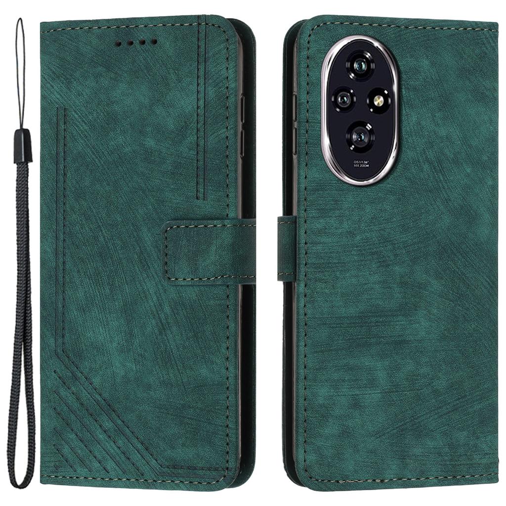 For Honor 200 Pro 5G Cell Phone Case PU Leather Wallet Skin-Touch Drop-proof Cover