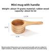DIY Walnut Wooden Milk Cup Acacia Wood Salad Cup Solid Wood, Creative Mug with Handle Coffee Mug