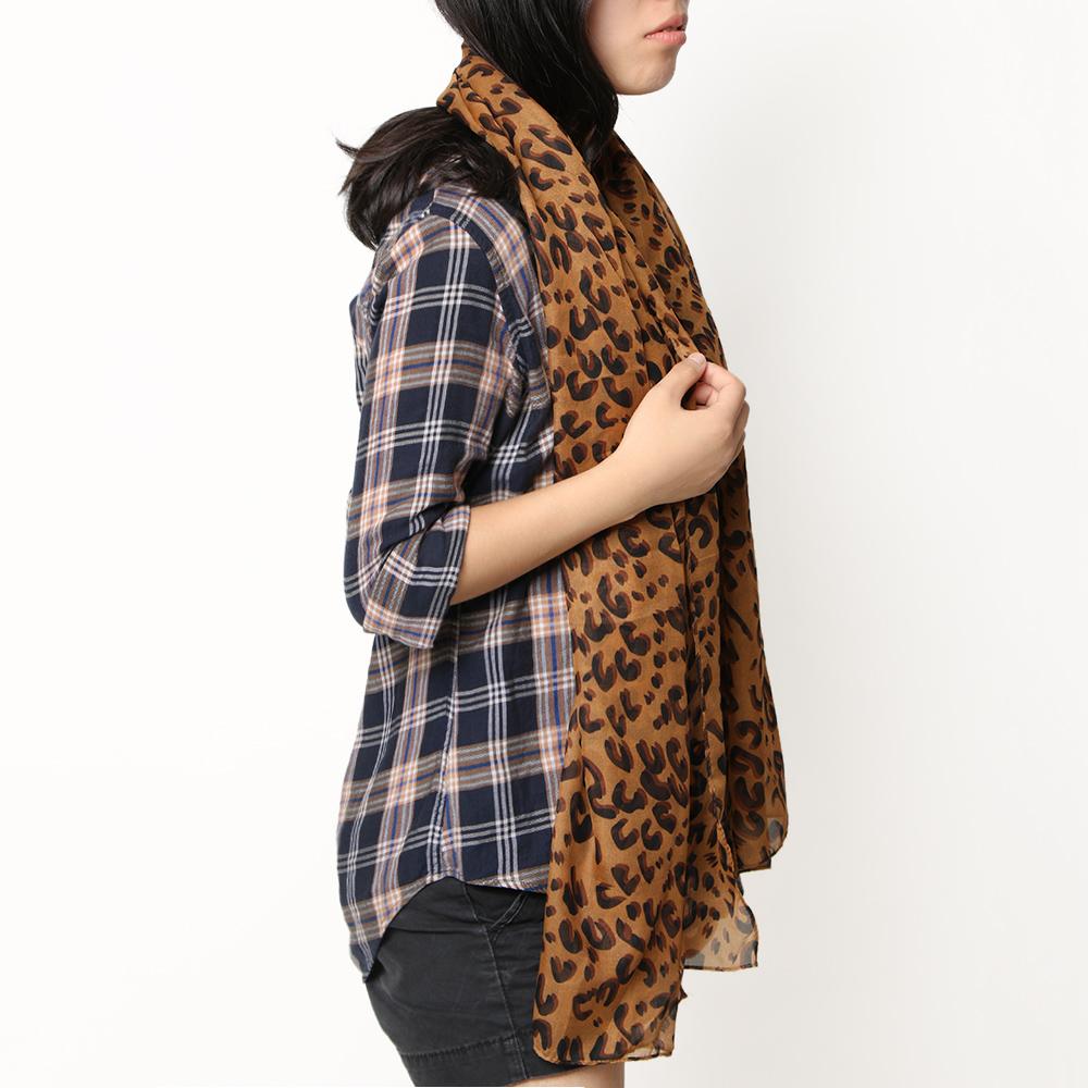Soft Women Fashion Shawl Wrap Chiffon Leopard Scarf