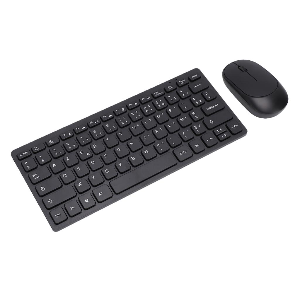 French Keyboard 2.4GHz Wireless Keyboard and Mouse 78 Key Slim Portable Wireless Keyboard for PC Laptop