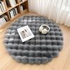 Tappeto Rotondo in Velluto Crema Transfrontaliero: Tappeto in Pelo di Coniglio Peluche per Soggiorno o Camera da Letto