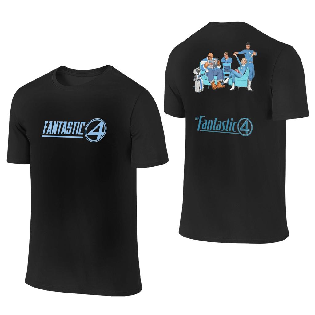 The Fantastic 4 Men T Shirts  Awesome Tee Shirt Short Sleeve O Neck T-Shirts Cotton Plus Size Tops