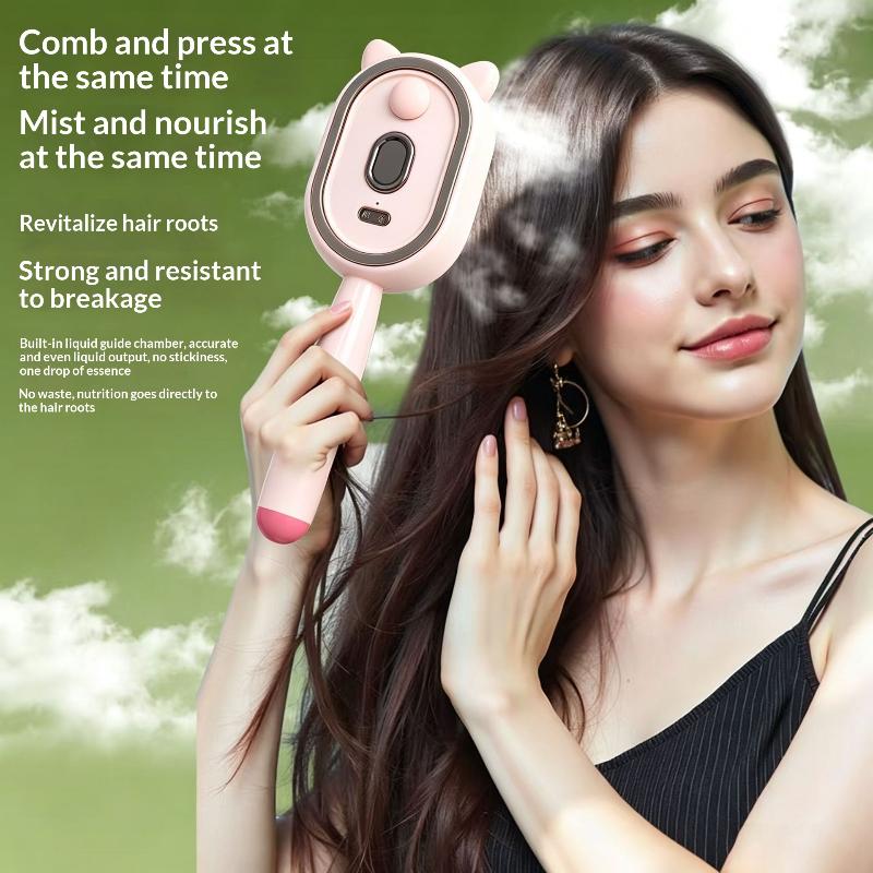 Electric Spray Air Cushions Massage Comb 3 In 1 Self Cleaning Steam Essential Oil Brush Rechargeable Spray Scalp Massager Combs