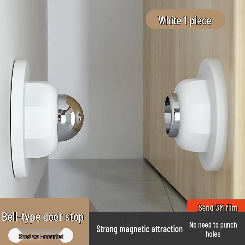 Magnetic Silicone Door Stopper: Punch-Free, Stainless Steel Wall-Mounted Door Holder