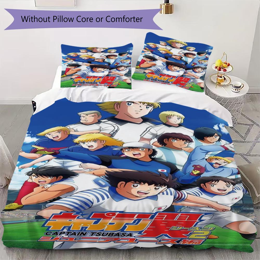 

Captain Tsubasa Pattern Bedding uilt Set uilt Cover Pillowcase Home Decoration Birthday Gift (1 * duvet cover + 2 * pillowcase without core) 135x200cm