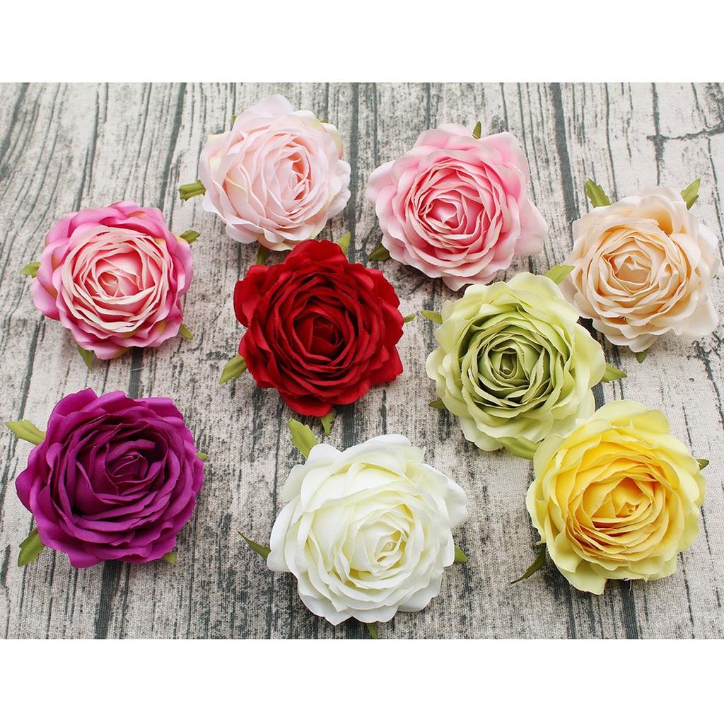 Artificial Rose Artificial Flower Living Room Decor Easy To Care Faux Silk Lifelike Realistic 9 CM Fade-Resistant