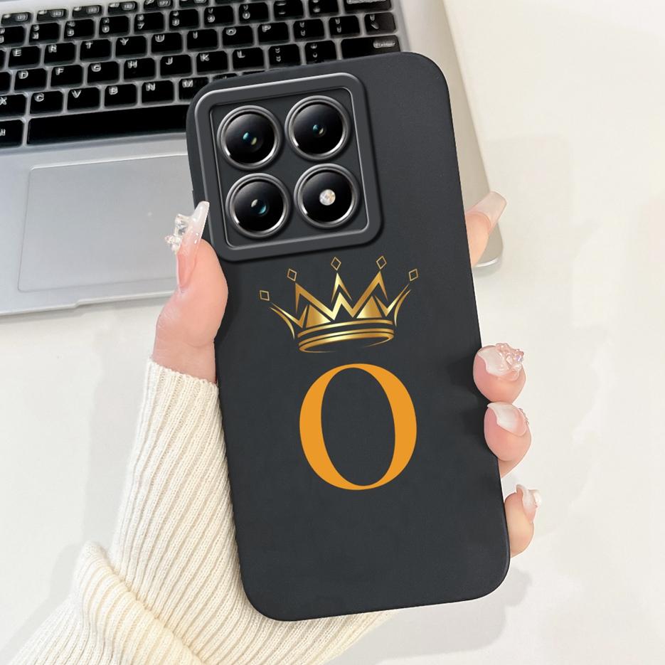 For Xiaomi Mi 14T Pro Cute Crown Letters Cover Soft Silicone Shockproof Phone Case For Xiaomi 14T Pro Mi14T 5G Shell 6.67'' Bags