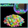 Resin Garden Aquarium Glowing Colorful Goose Egg Stones Fluorescent 10 Pieces/bag