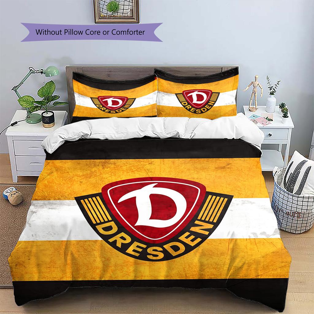 Dynamo Dresden Muster Bettwäsche Bettdecken-Set Heimdekoration Geschenk (1 Bettbezug + 2 Kissenbezüge (ohne Füllung))