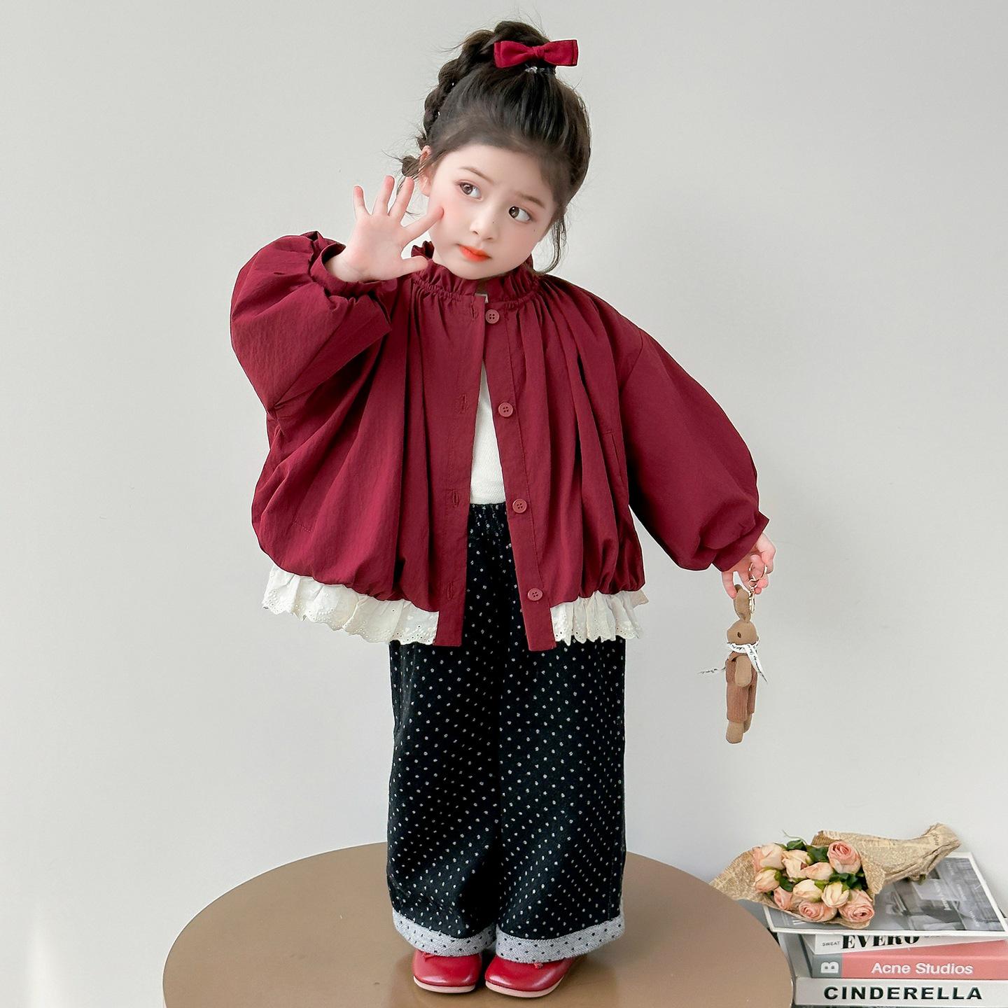 

Adorable Fall Floral Outerwear for Girls 2025 - Trendy Flower Bud Top for Baby Girls 110 cm малиновый