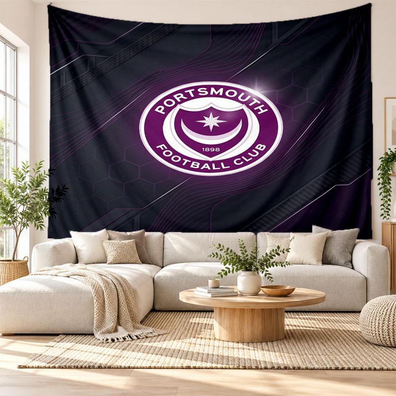 Portsmouth FC Wall Tapestry, Soft Fabric Wall Hanging, Decorative Backdrop For Bedroom Home Wall Art