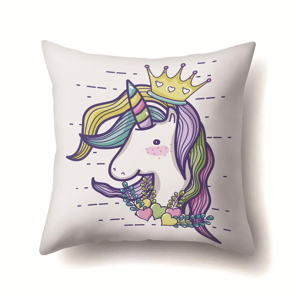 Unicorn Cute Cactus Polyester Pillow Cover Cushion