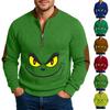 Christmas Men's Outdoor Zipper Long Sleeved Casual Top Sweatshirt